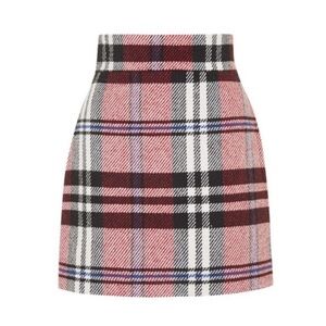 Topshop Red and Black Plaid Mini Skirt